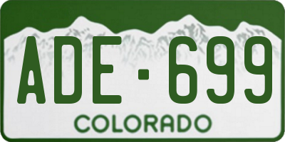 CO license plate ADE699