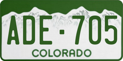 CO license plate ADE705