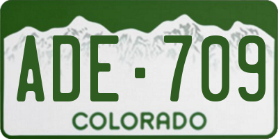 CO license plate ADE709
