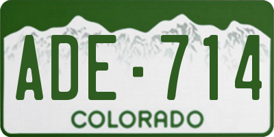 CO license plate ADE714