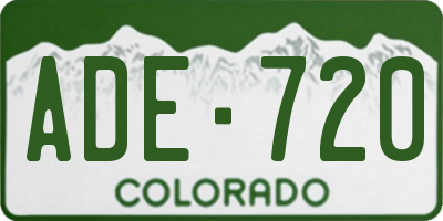 CO license plate ADE720