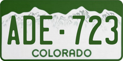 CO license plate ADE723