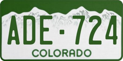 CO license plate ADE724