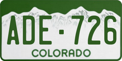 CO license plate ADE726