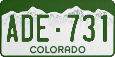 CO license plate ADE731
