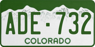 CO license plate ADE732