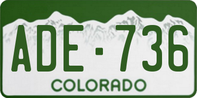 CO license plate ADE736