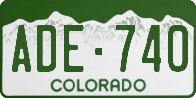 CO license plate ADE740