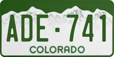 CO license plate ADE741
