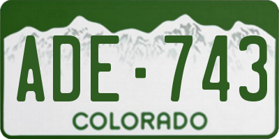 CO license plate ADE743