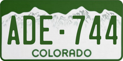 CO license plate ADE744