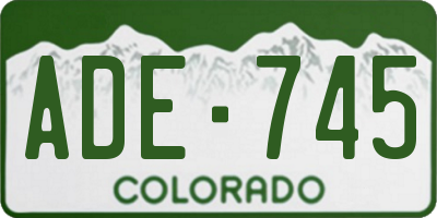 CO license plate ADE745