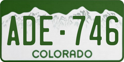 CO license plate ADE746