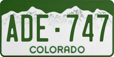 CO license plate ADE747
