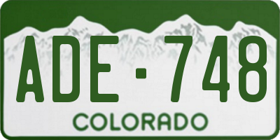 CO license plate ADE748