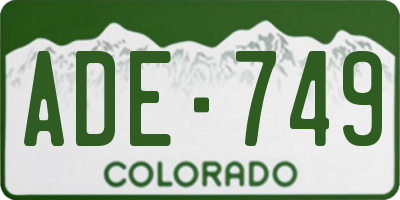 CO license plate ADE749