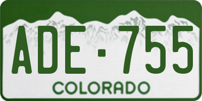 CO license plate ADE755