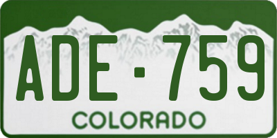 CO license plate ADE759