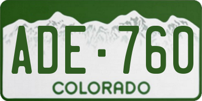 CO license plate ADE760