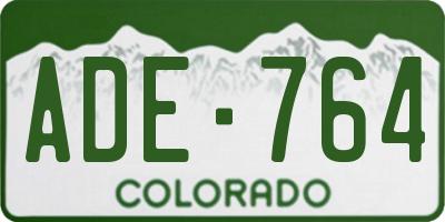 CO license plate ADE764