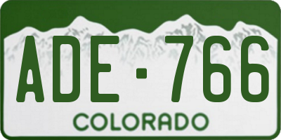 CO license plate ADE766