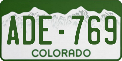 CO license plate ADE769