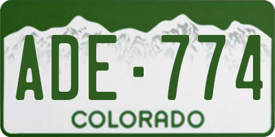 CO license plate ADE774