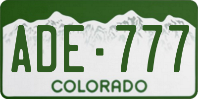 CO license plate ADE777