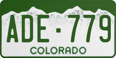 CO license plate ADE779