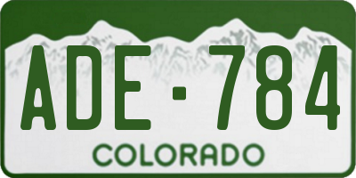 CO license plate ADE784