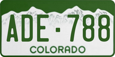 CO license plate ADE788