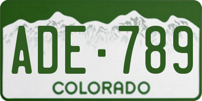 CO license plate ADE789