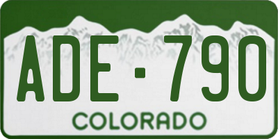 CO license plate ADE790