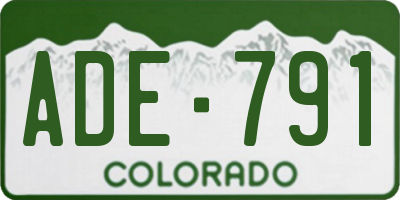 CO license plate ADE791