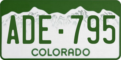 CO license plate ADE795
