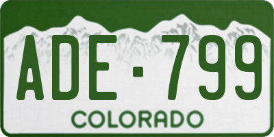 CO license plate ADE799