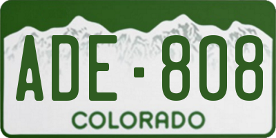 CO license plate ADE808