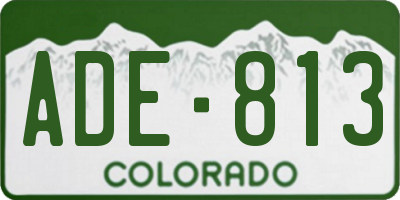 CO license plate ADE813