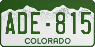CO license plate ADE815