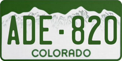 CO license plate ADE820