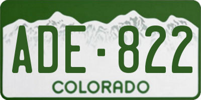 CO license plate ADE822