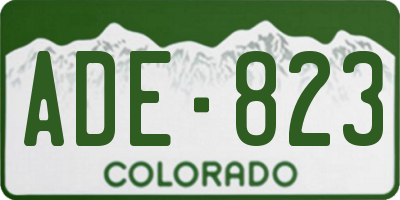 CO license plate ADE823