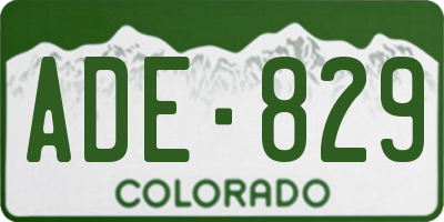 CO license plate ADE829