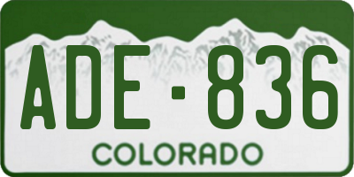 CO license plate ADE836