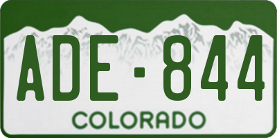 CO license plate ADE844