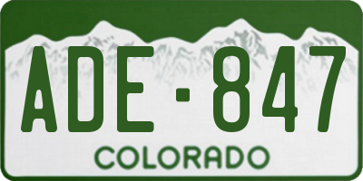 CO license plate ADE847
