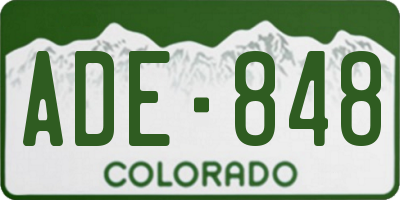 CO license plate ADE848