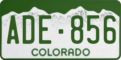 CO license plate ADE856