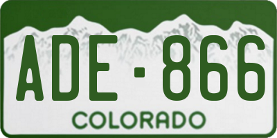 CO license plate ADE866