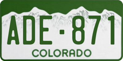 CO license plate ADE871